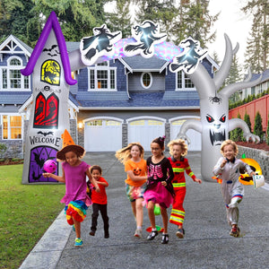 14FT Length X 10FT Tall Halloween Inflatable Arch with LED Lights
