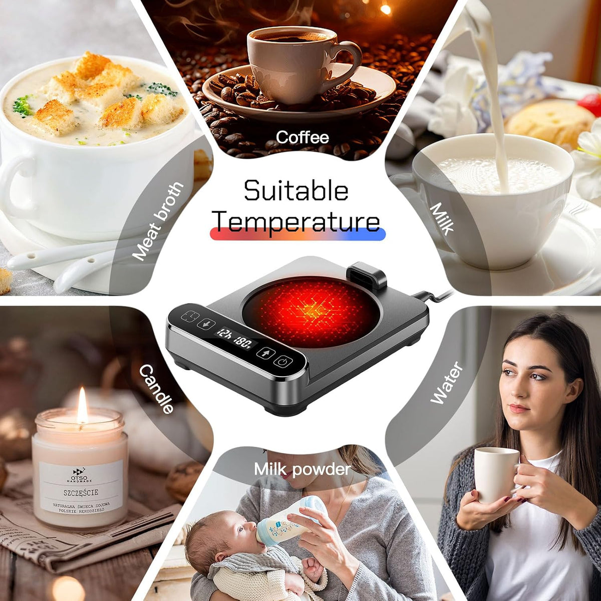 Smart Mug Warmer with Infrared Sensor, Coffee Mug Warmer for Desk