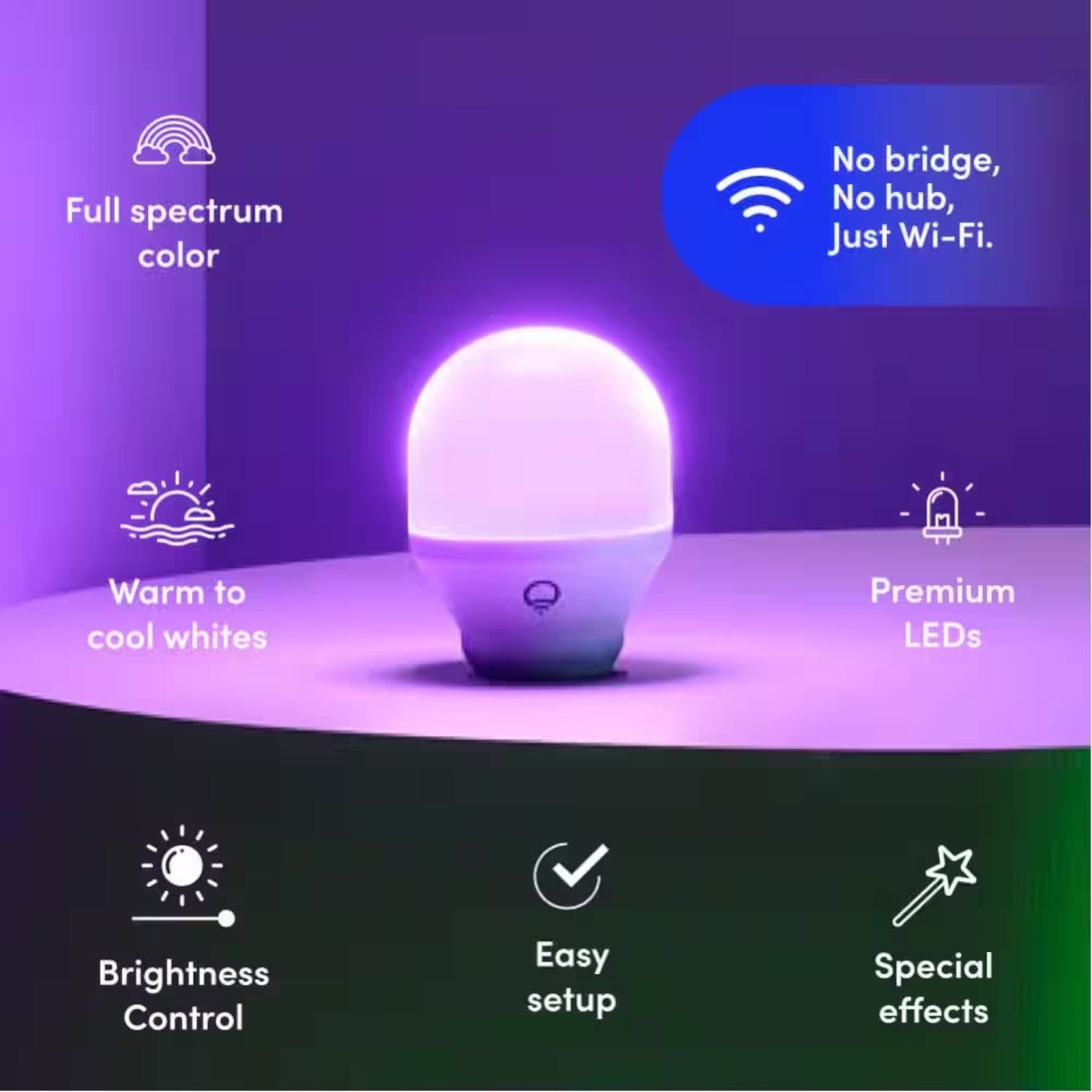 60-Watt Equivalent Smart 2-A19 LED Light Bulbs and 1-Switch Kit, Works with Alexa/Hey Google/Homekit Multi-Color(1-Pack)