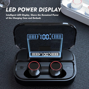 Wireless Earbuds Bluetooth 5.1 Headphones with Superior Stereo Sound, High Dynamic Range & Bass Boosted, IPX7 Waterproof Earphones, 80Hr Playtime with Charging Case, Touch Control In-Ear Headset W/Mic