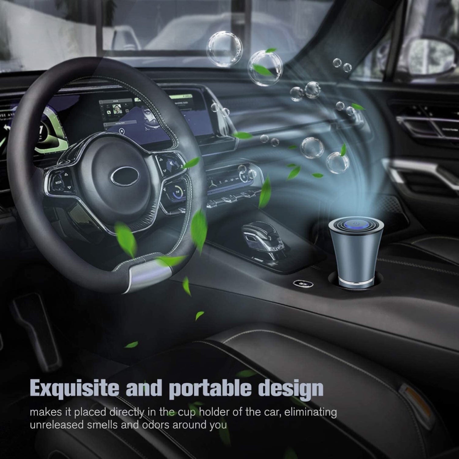 360° Car Air Purifier HEPA USB Portable for Vehicle Odors