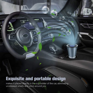 360° Car Air Purifier HEPA USB Portable for Vehicle Odors