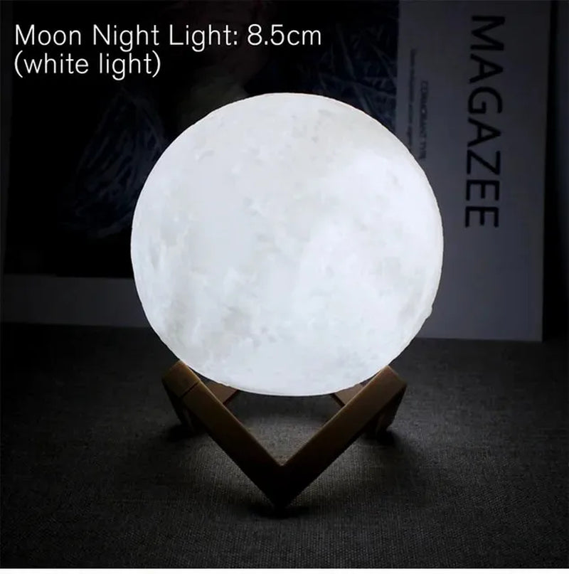 Enchanting 8cm Moon Lamp LED Night Light - Perfect Battery-Powered Starry Decor for Kids' Bedrooms and Holiday Gifts