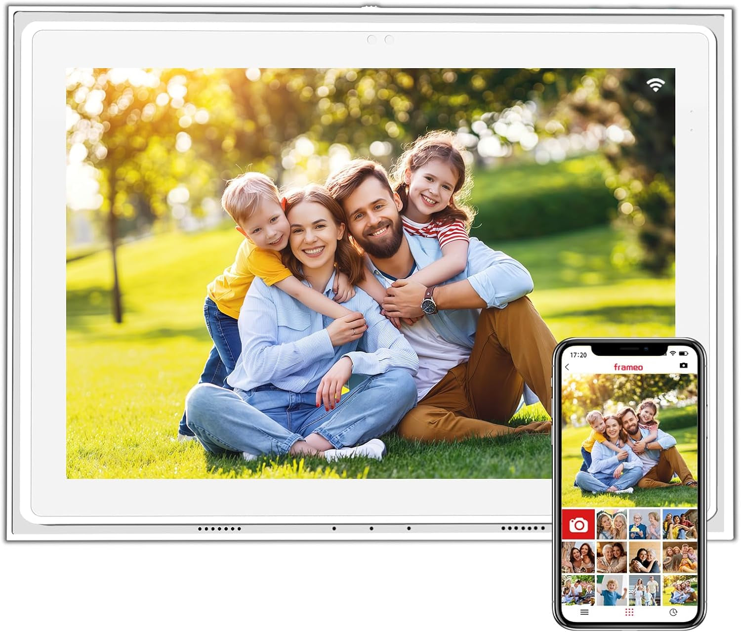 10.1 Inch FRAMEO Digital Photo Frame Wifi 32GB 800 * 1280 IPS Touch Screen Digital Picture Frame Easy Setup Share Photo or Video via Frameo APP