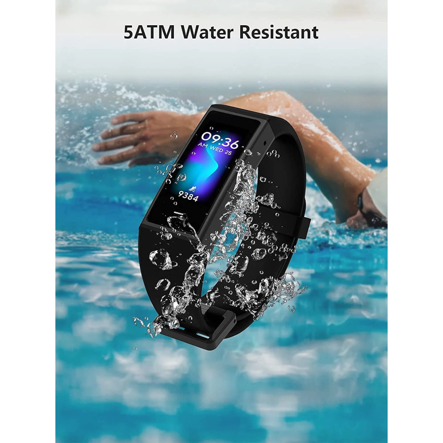 Band Health Tracker with Extra Color Band , Smart Watch Fitness Tracker, Heart Rate Monitor, Step Counter, Sleep Monitor, High Res Color Touchscreen and Water Resistant
