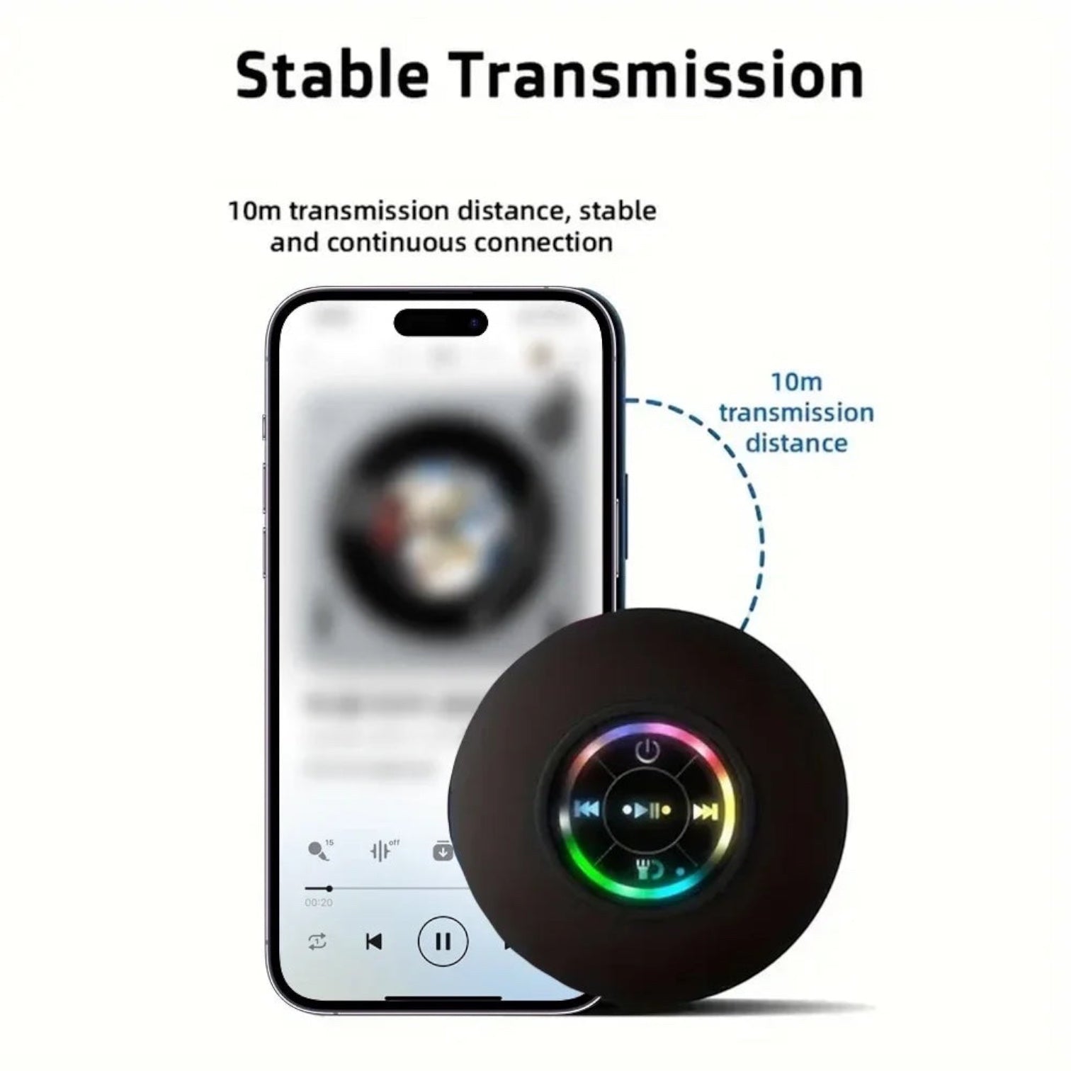 Mini Bluetooth Speaker Shower Subwoofer Waterproof Handsfree Loudspeaker with Suction Cup Mic for Bathroom Pool Beach Car Phone