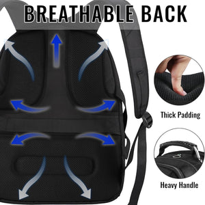 Large Backpack for Men, Extra Large Laptop Backpacks for Men Women, Water Resistant Travel Backpack Airline Approved Business Work Bag Fits 17 Inch Computer, Black