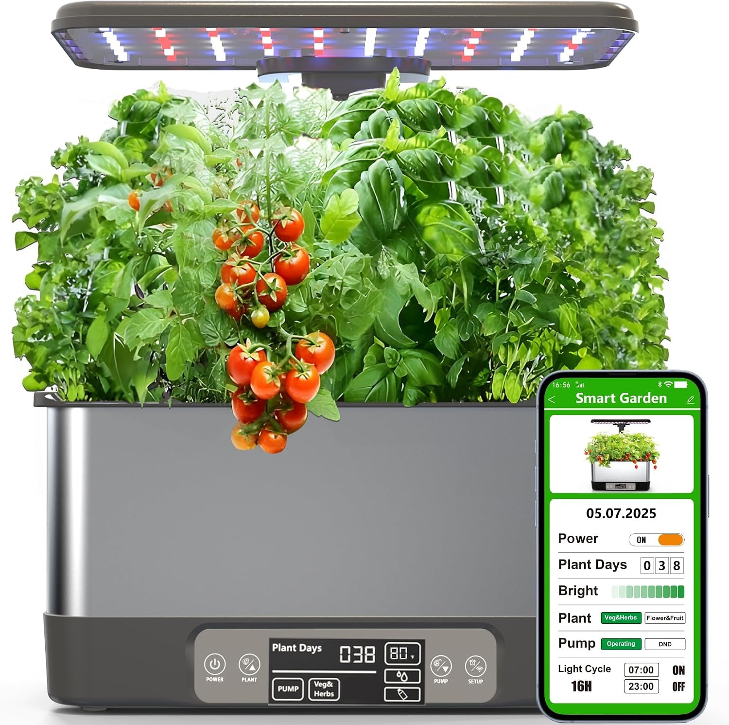 Hydroponics Growing System,Smart Indoor Herb Garden with Grow Light,8 Pods