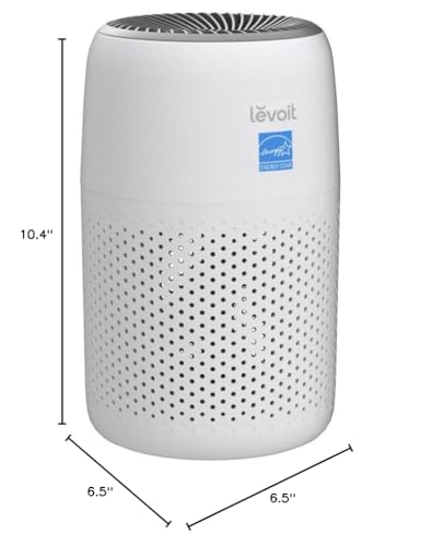 LEVOIT Air Purifiers for Bedroom Home, 3-in-1 Filter Cleaner with Fragrance Sponge for Better Sleep, Filters Smoke, Allergies, Pet Dander, Odor, Dust, Office, Desktop, Portable, Core Mini-P, White