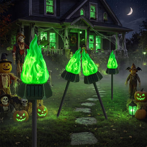 Solar Halloween Lights Outdoor, 4 Pack Solar Torch Light Waterproof