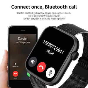 New Women Smart Watch 1.85 Full Touch Bluetooth Call Smart Wristwatch Body Temperature Watch Sports Bracelet Men Smartwatch