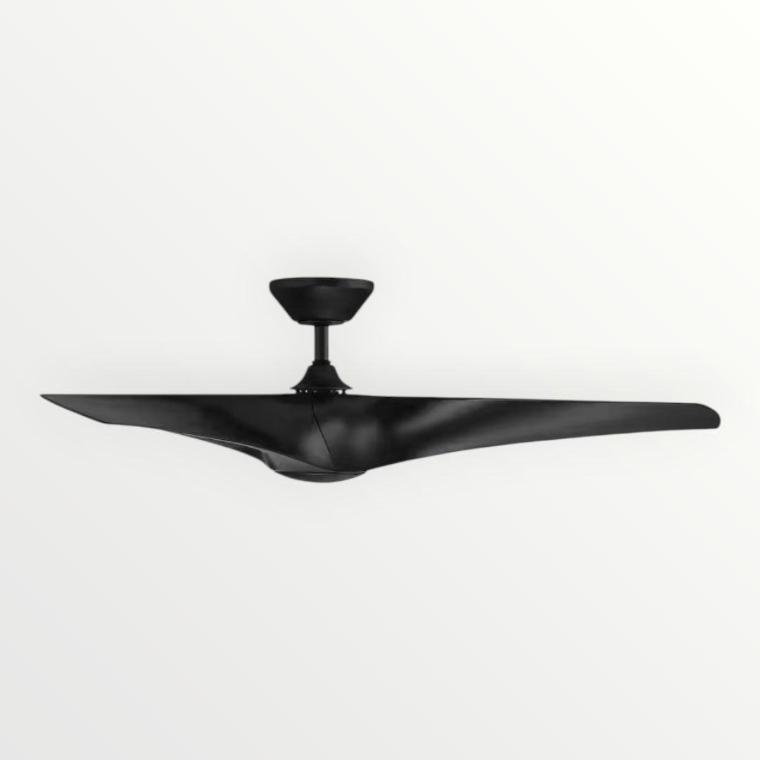 Zephyr 52 In. Smart Indoor/Outdoor Matte Black Standard Ceiling Fan Downrod Mount 4CCT Integrated LED with Remote