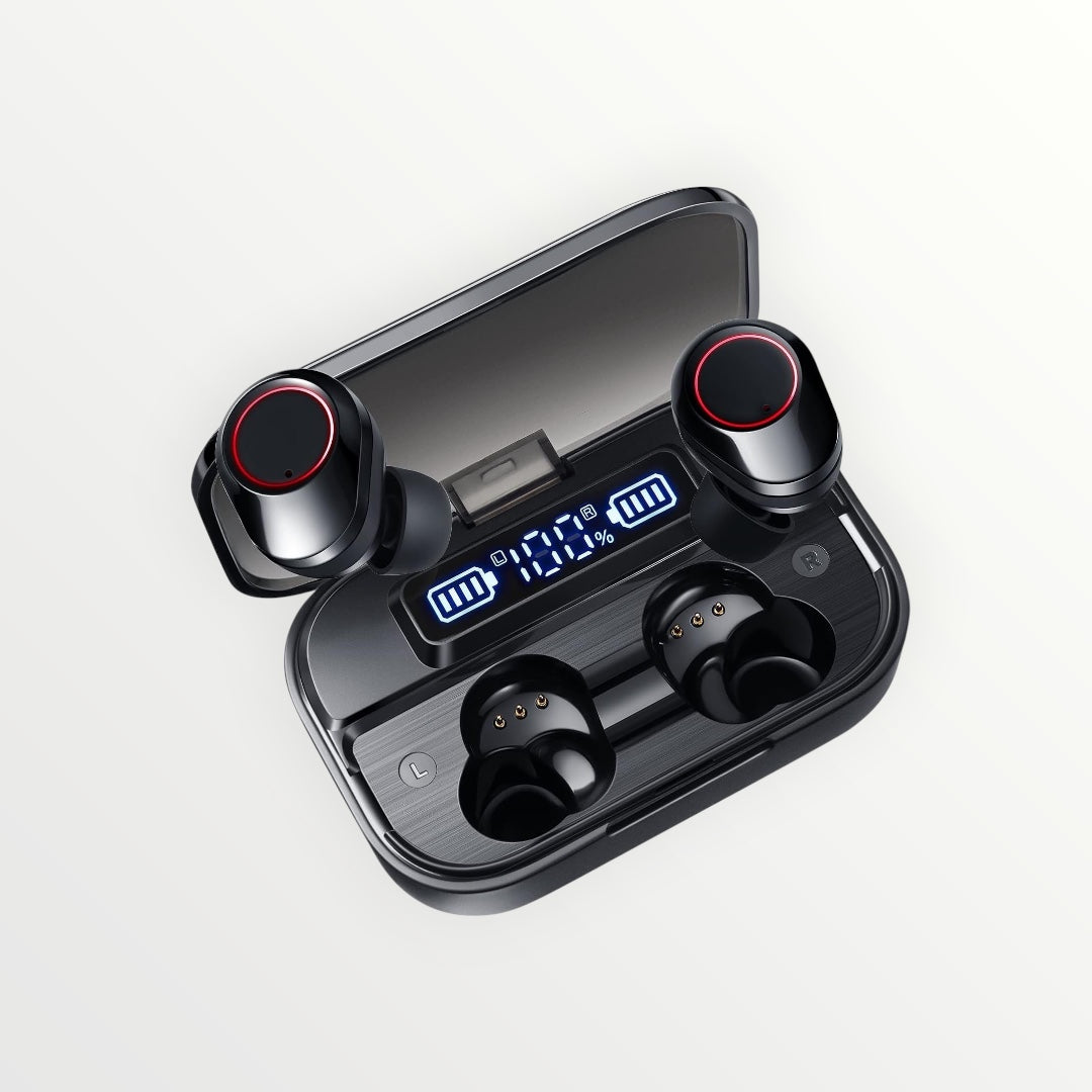 Wireless Earbuds Bluetooth 5.1 Headphones with Superior Stereo Sound, High Dynamic Range & Bass Boosted, IPX7 Waterproof Earphones, 80Hr Playtime with Charging Case, Touch Control In-Ear Headset W/Mic