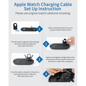 3 in 1 Wireless Charging Station for Apple Product, Wireless Charging Pad for Apple Watch, Airpods Pro/2, Wireless Charger Stand for Iphone 12/12 Pro/12 Pro Max/Se2(No Included Iwatch Cable)