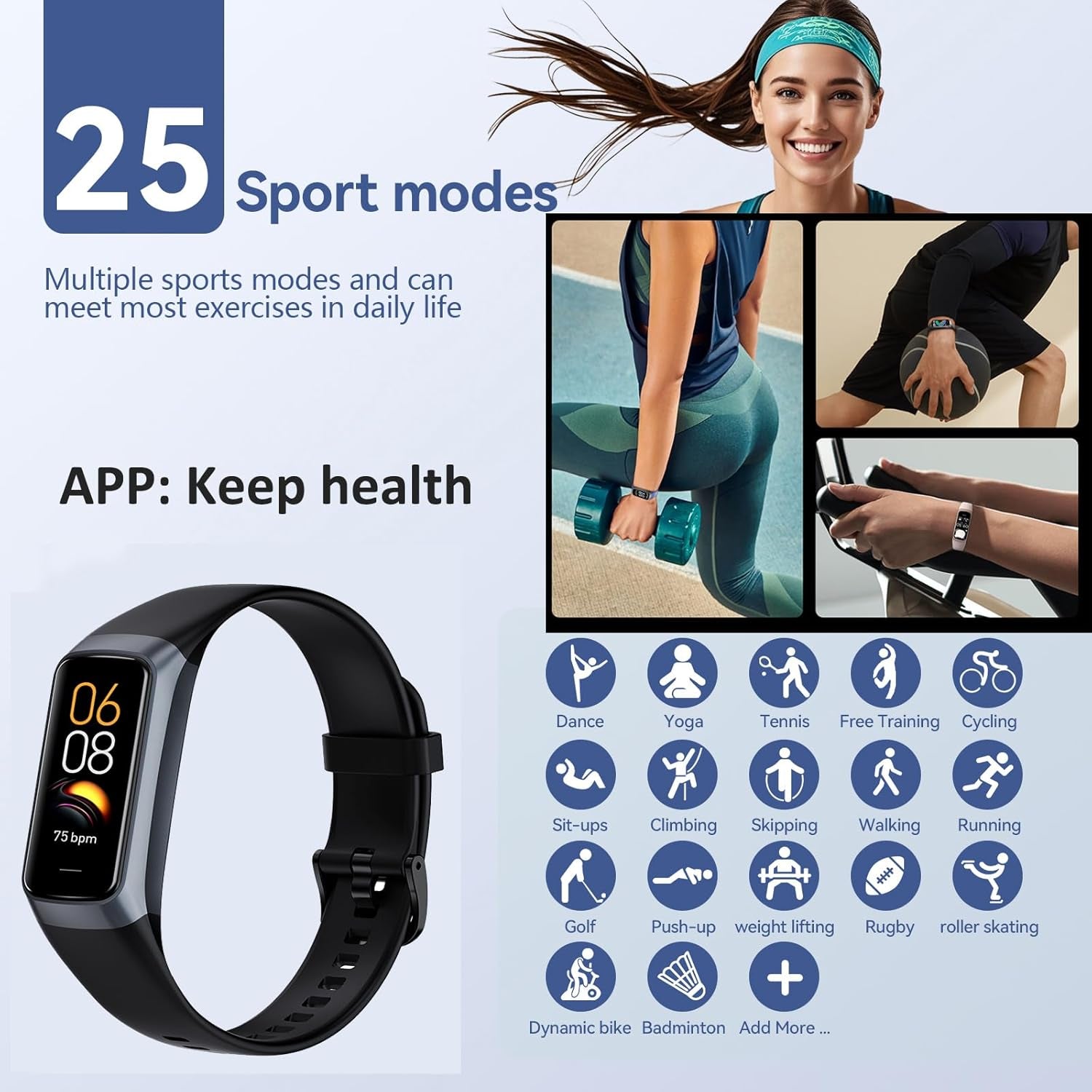 Revolutionary Health & Fitness Tracker Watch - AMOLED Display, Slim Design, 25 Sports Modes, Heart Rate & Blood Pressure Monitor, Waterproof & More!