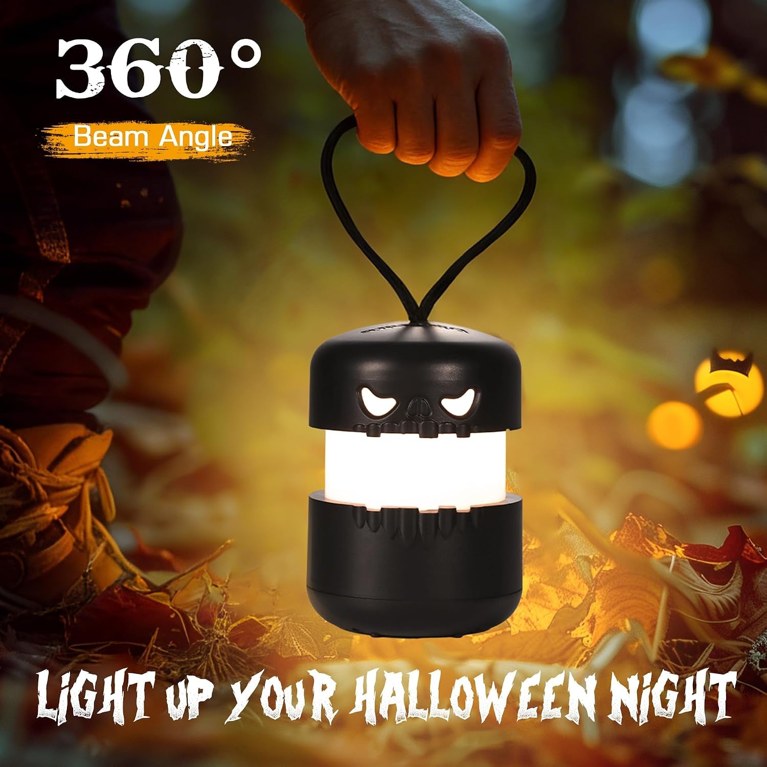 6-Pack Halloween Skull Lantern, Collapsible Camping Lantern