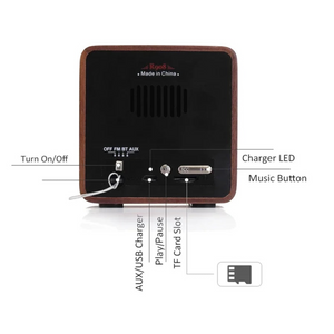 Retro Classic Mini Portable Rechargeable FM Radio Bluetooth Speaker Support TF Card Play Music