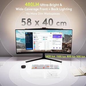 Curved Monitor Light Bar for 34"+ Ultrawide, Curve-Matching Pivoting
