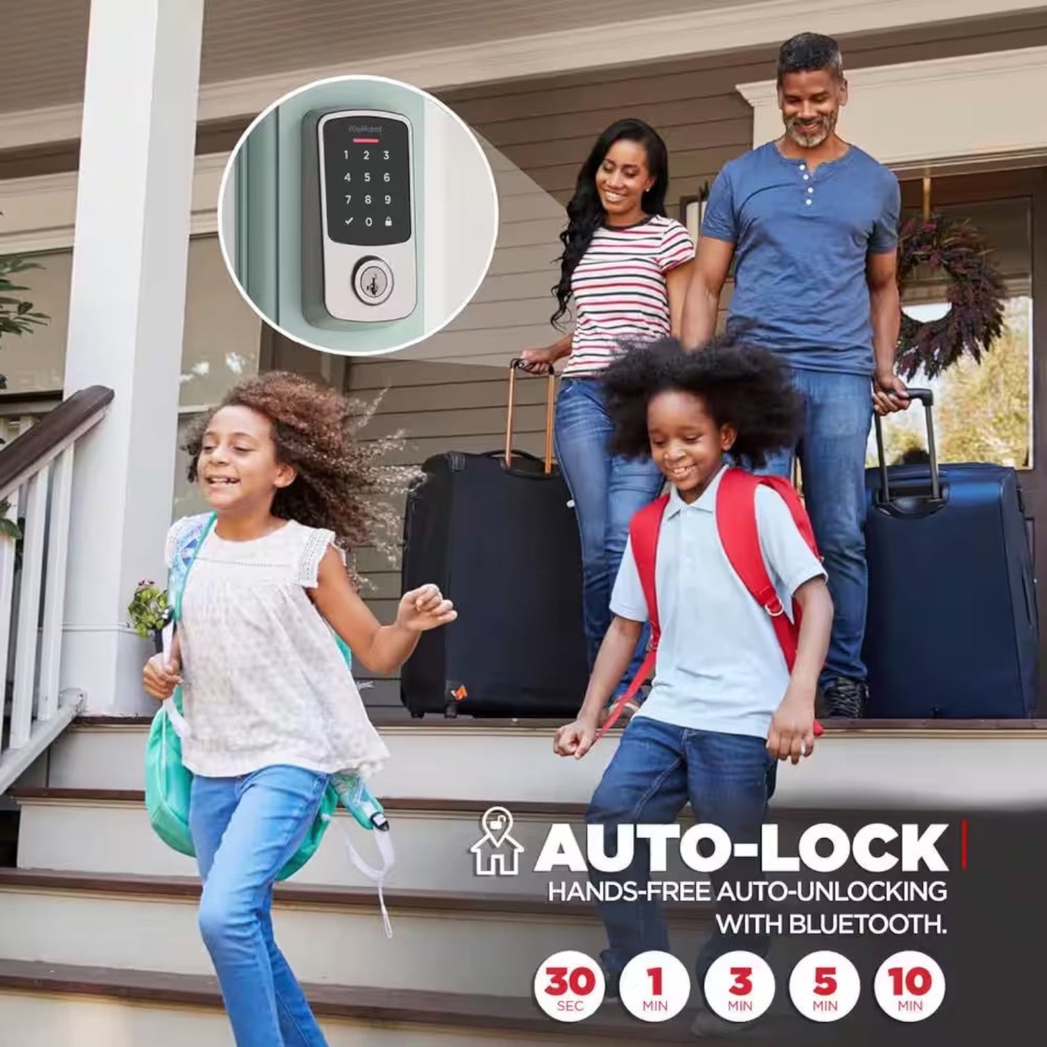 Aura Reach Satin Nickel Bluetooth + Matter over Thread Enabled Smart Lock Deadbolt with Smart Home Integration