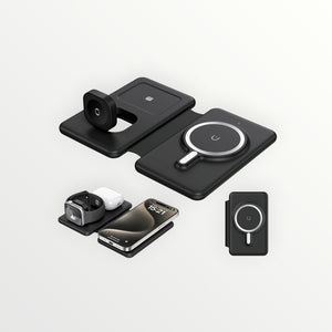 Wireless Charger for Iphione: 3 in 1 Foldable Charging Station Compatible for Iphone 15/14/13/Pro/Max& Iwatch Series& Airpods 3/2/Pro, Black