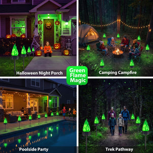 Solar Halloween Lights Outdoor, 4 Pack Solar Torch Light Waterproof