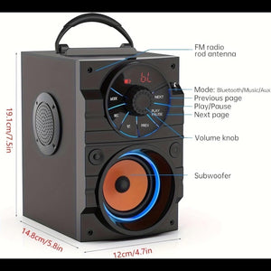 Portable Bluetooth Speaker, Bluetooth 5.3, Outdoor/Indoor Speaker Set,Dual Speakers, Subwoofer, Home Sound Package, with Dual Wireless Microphones,Remote Control,For Home, Camping, Travel