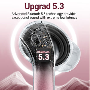 VEATOOL X15 Wireless Earbuds Bluetooth 5.3 Headphones,72H Hi-Fi Stereo Deep Bass Earphones with Noise Cancelling Mic IP7 Waterproof Sport Headset with LED Power Display for Laptop Pad Phones