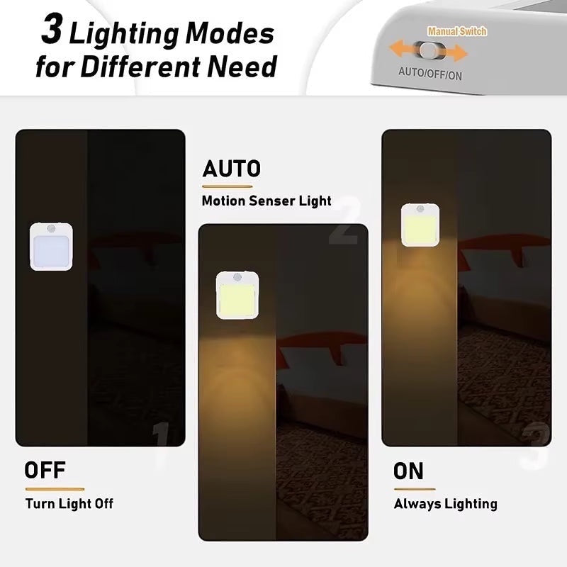 Night Light Motion Sensor with LED Light EU/US Plug Lamps Children'S Night Light Wireless Night Lamp for Bedside Table Bedroom