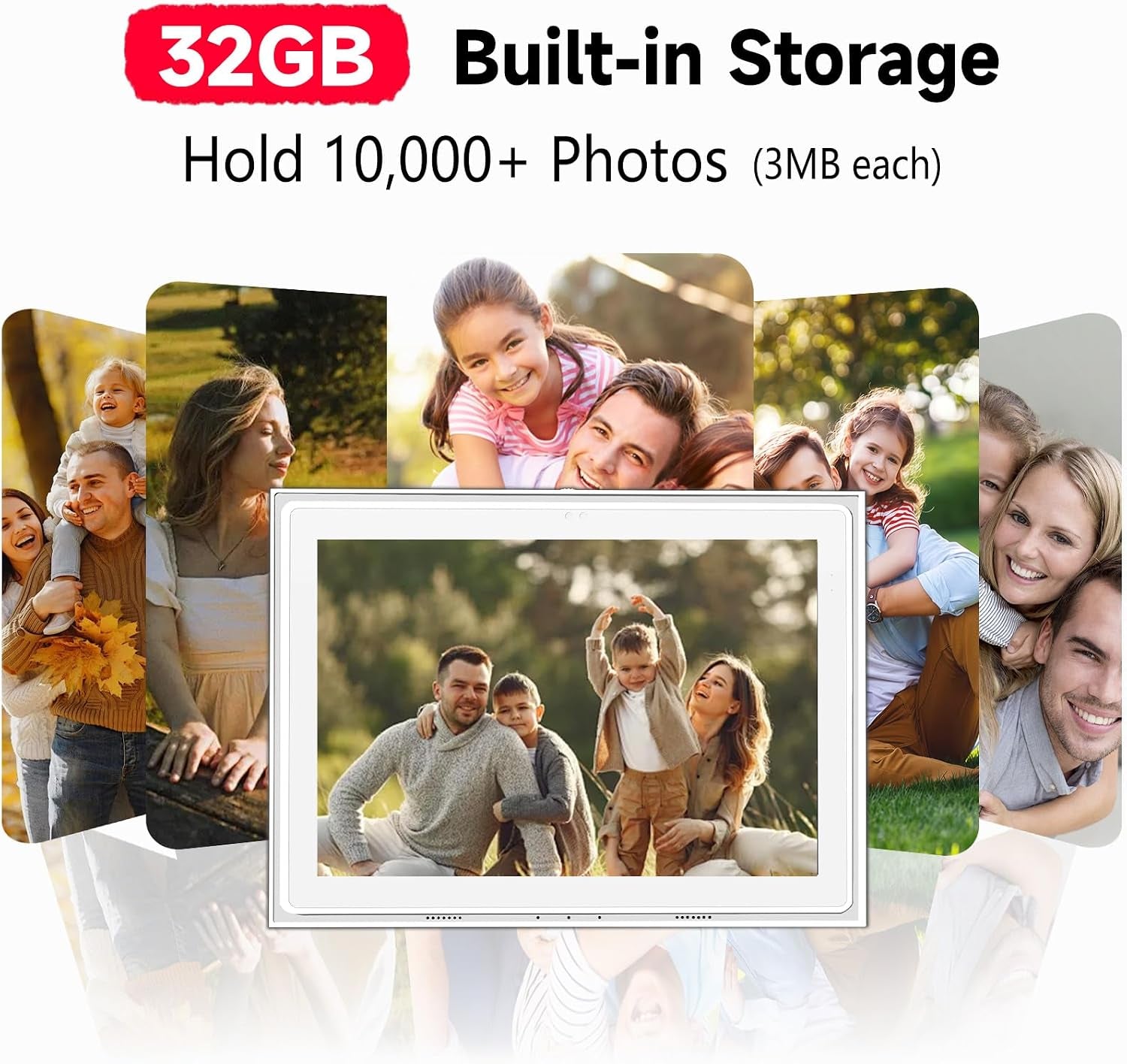 10.1 Inch FRAMEO Digital Photo Frame Wifi 32GB 800 * 1280 IPS Touch Screen Digital Picture Frame Easy Setup Share Photo or Video via Frameo APP