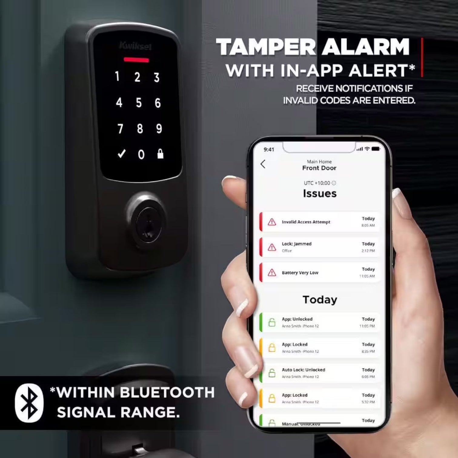 Aura Reach Satin Nickel Bluetooth + Matter over Thread Enabled Smart Lock Deadbolt with Smart Home Integration
