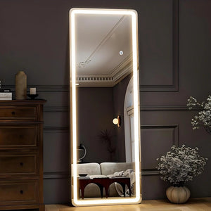 60" X 16" LED Full Length Mirror Floor Mirror Wall Mounted,White