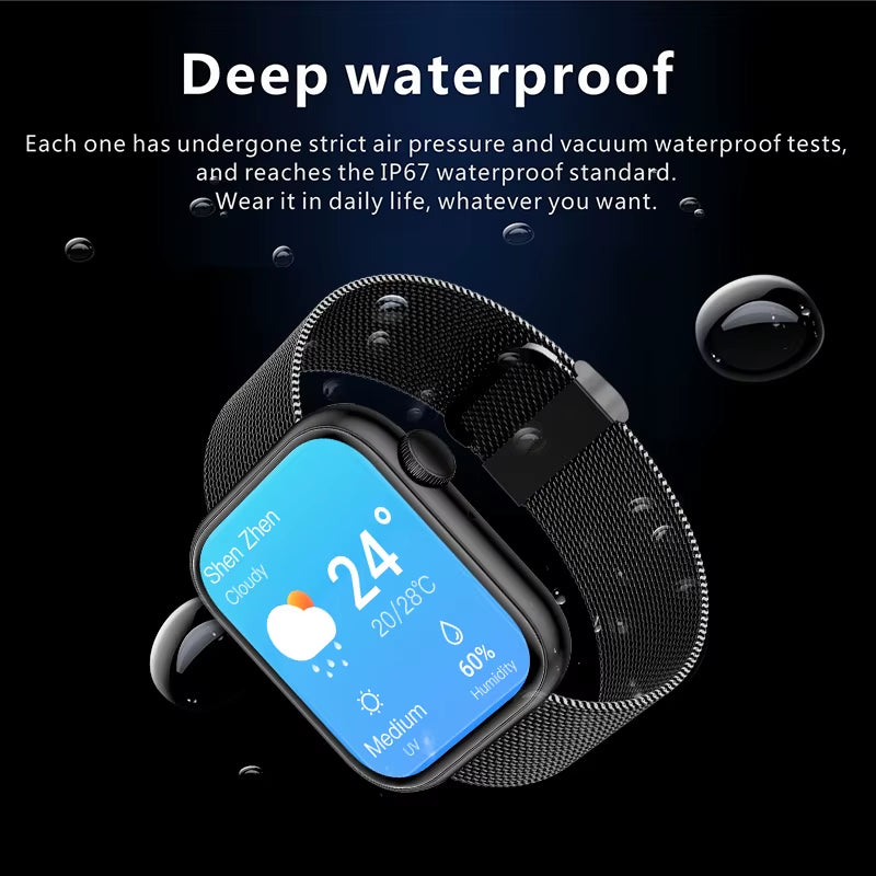 New Women Smart Watch 1.85 Full Touch Bluetooth Call Smart Wristwatch Body Temperature Watch Sports Bracelet Men Smartwatch