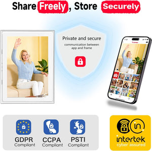 10.1 Inch FRAMEO Digital Photo Frame Wifi 32GB 800 * 1280 IPS Touch Screen Digital Picture Frame Easy Setup Share Photo or Video via Frameo APP