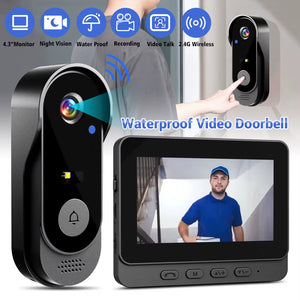 Upgrade Your Home Security with the 4.3-Inch 2.4G Wireless Video Doorbell Camera - Smart Intercom for Ultimate Protection and Convenience