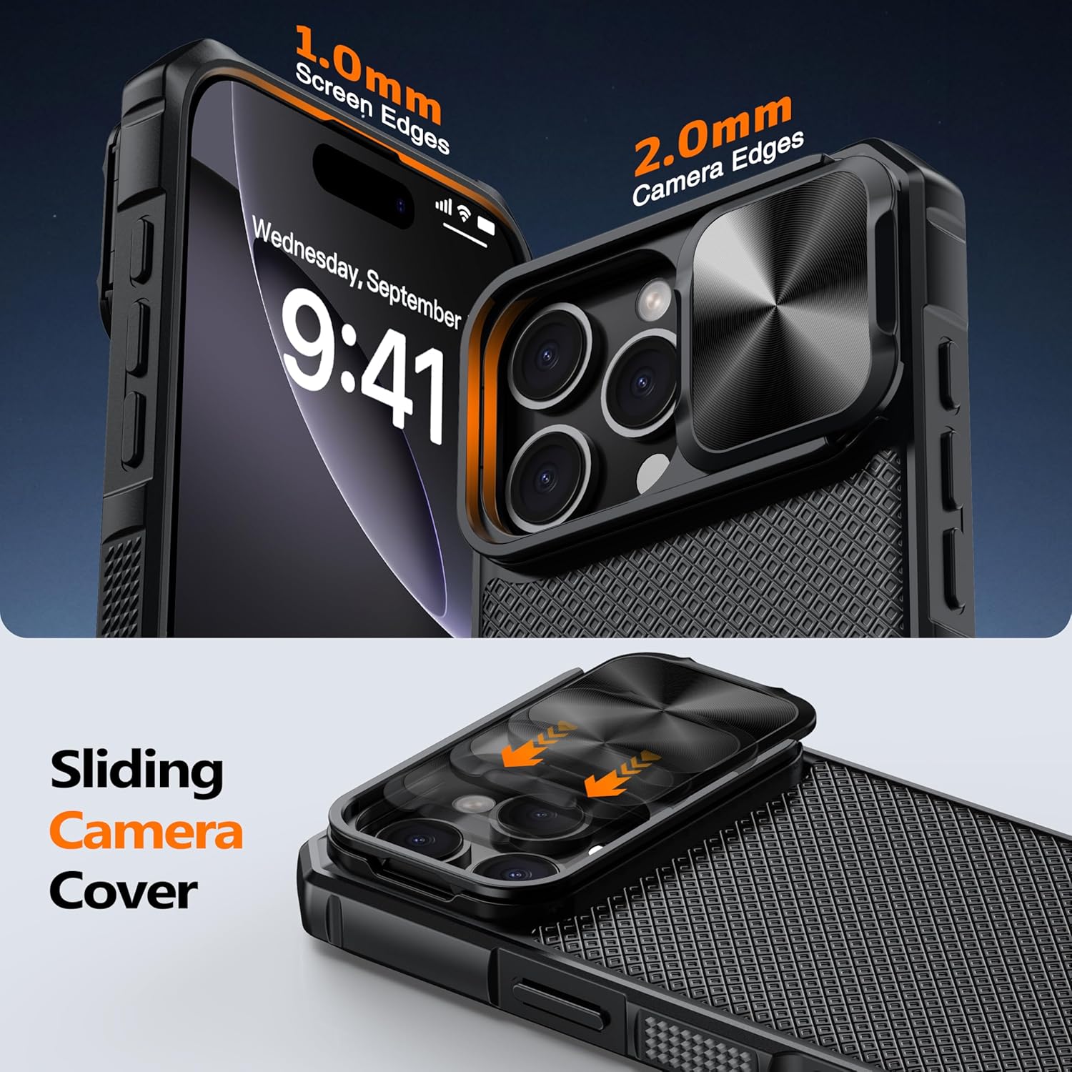 Magnetic for Iphone 16 Pro Max Case,[Compatible with Magsafe][Slide Camera Cover][Kickstand][Military Grade Protection] Shockproof Rugged Case for Iphone 16 Pro Max,Black