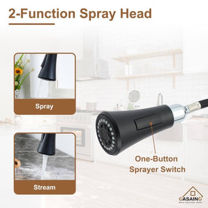 Single Handle Smart Touchless Pull-Down Sprayer Kitchen Faucet with Voice Control in Matte Black