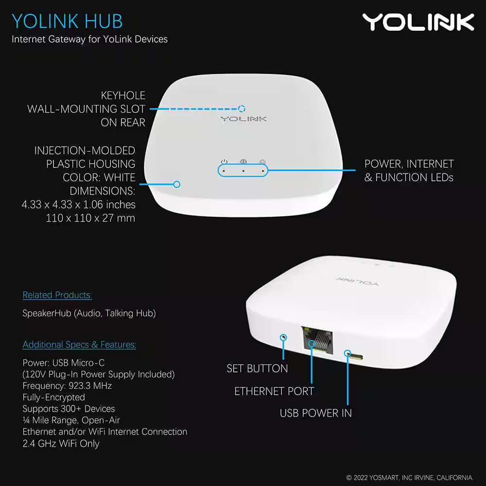 Hub Central Controller Only for Smart Home Devices, 1/4 Mile Range Smart Hub Lora Enabled Smart Home Automation Hub