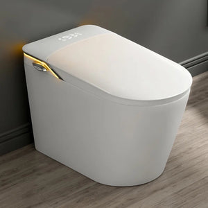 Elongated Smart Bidet Toilet with Foam Pre-Spray, Auto Open Lid, Sensor-Activated Flush, Bidet Wash & Air Drying, Blackout Flush, Night Light (Remote Included)