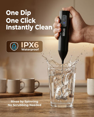 Rechargeable Milk Frother Handheld, Electric Coffee Frother Wand