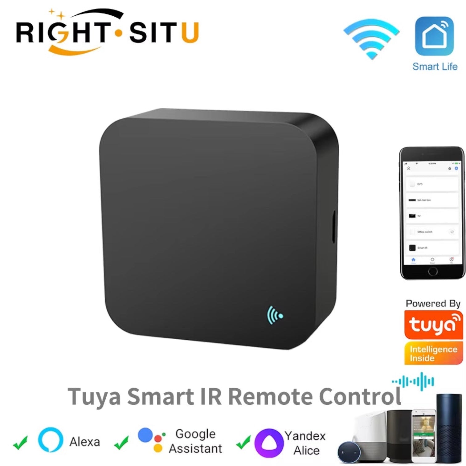 IR Remote Control Smart Wifi Universal Infrared Tuya for Smart Home Control for TV DVD AUD AC Works with Amz Alexa Google Home
