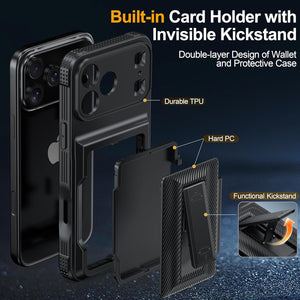 Ultimate iPhone 17 Pro Max Wallet Case: RFID Blocking, Kickstand, Privacy Screen, and Military Drop Protection