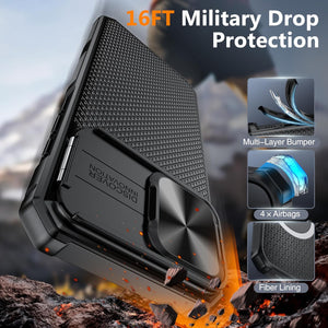 Magnetic for Iphone 16 Pro Max Case,[Compatible with Magsafe][Slide Camera Cover][Kickstand][Military Grade Protection] Shockproof Rugged Case for Iphone 16 Pro Max,Black