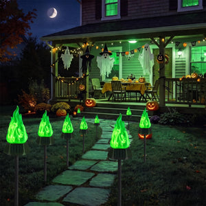 Solar Halloween Lights Outdoor, 4 Pack Solar Torch Light Waterproof