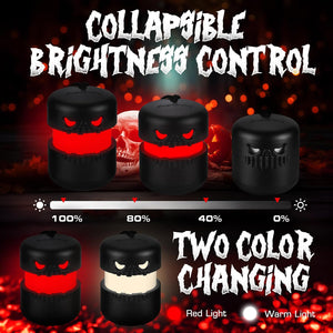 6-Pack Halloween Skull Lantern, Collapsible Camping Lantern