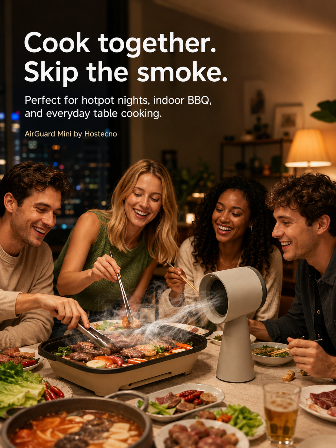 AirGuard Mini compact kitchen smoke extractor for apartments and dorms