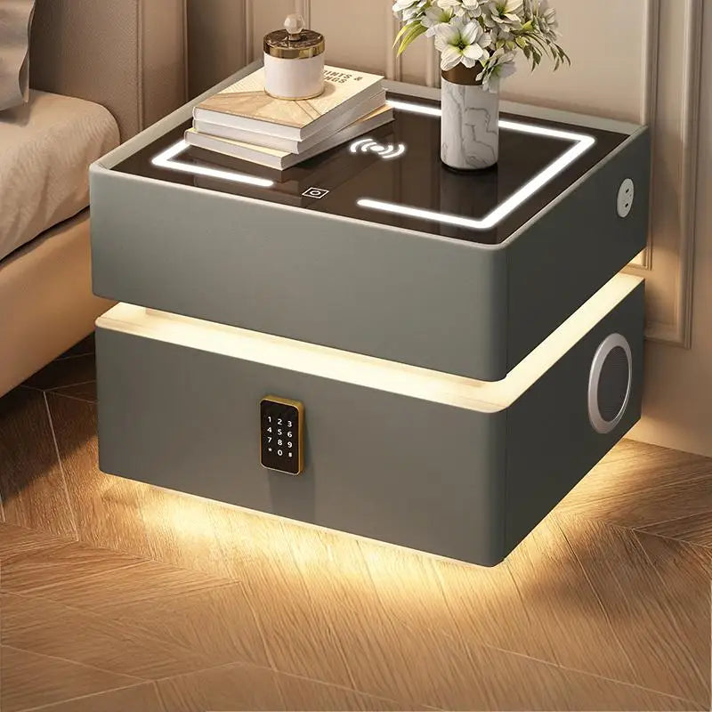 Contemporary Floating Smart Nightstand with Wireless Charging – Versatile Bedside Table for Bedrooms