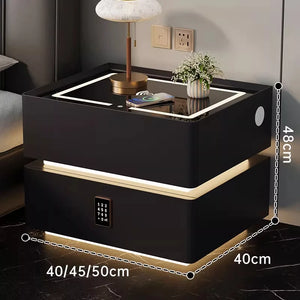 Contemporary Floating Smart Nightstand with Wireless Charging – Versatile Bedside Table for Bedrooms