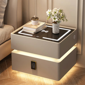 Contemporary Floating Smart Nightstand with Wireless Charging – Versatile Bedside Table for Bedrooms