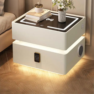 Contemporary Floating Smart Nightstand with Wireless Charging – Versatile Bedside Table for Bedrooms