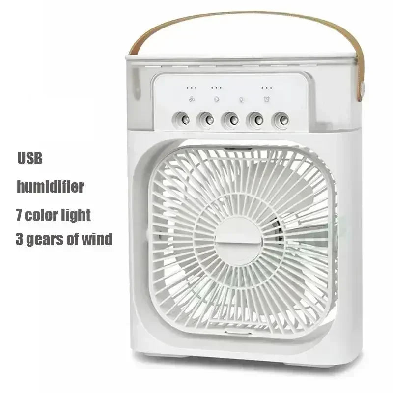 3 in 1 Fan Air Conditioner Household Mini Air Cooler LED Night Light Portable Humidifier Air Adjustment Fan Office Home